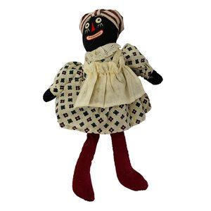 Alice Ginns Black Doll Folk Art Doll Jamaican 1970s Multicolor